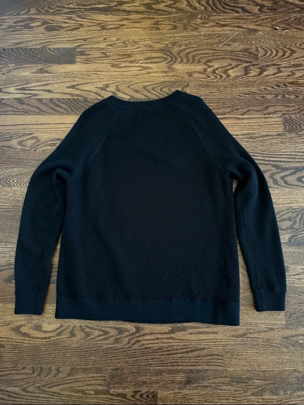 Vince Black Wool Asymmetrical Leather Trim Zip Sweater Size M